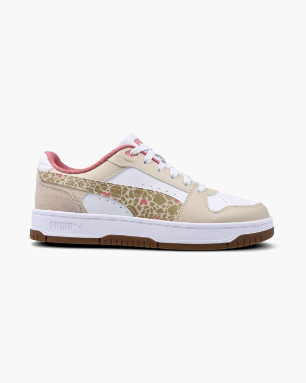 Puma J Rebound Slam Lo Winter Safari 407461 01 Silver Fog/Birch/White G
