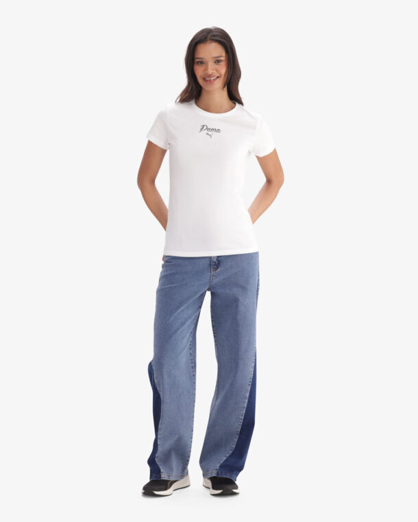 Puma L Ess Script Tee  695317 02 White